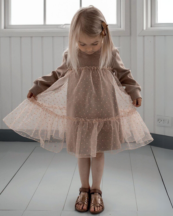 ROCHIE DIN BUMBAC ORGANIC SI ORGANZA ROZ