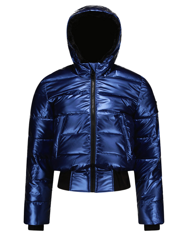 METALLIC BLUE WINTER JACKET FOR GIRLS