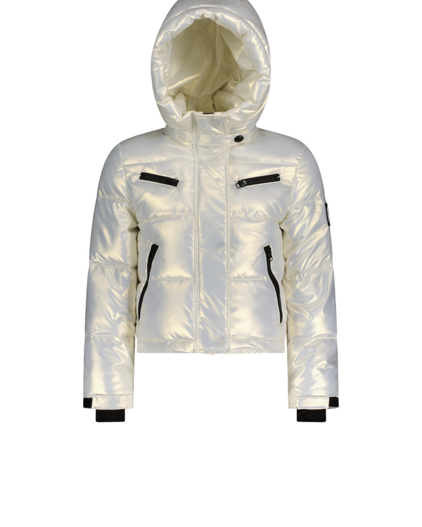 CHAQUETA DE INVIERNO AZUL METALIZADO DE NIÑA