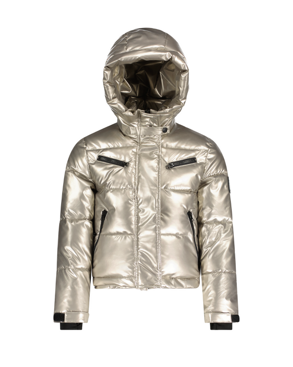 CHAQUETA DE INVIERNO AZUL METALIZADO DE NIÑA
