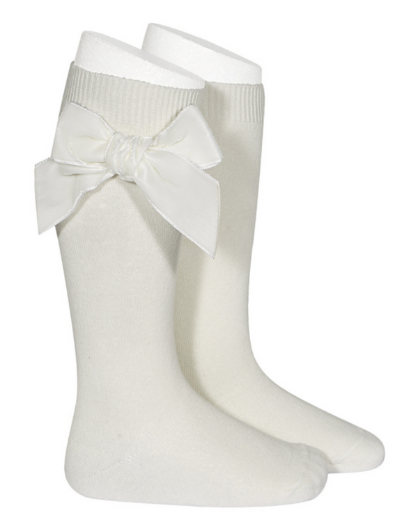 CALCETINES DE TERCIOPELO CON LAZO